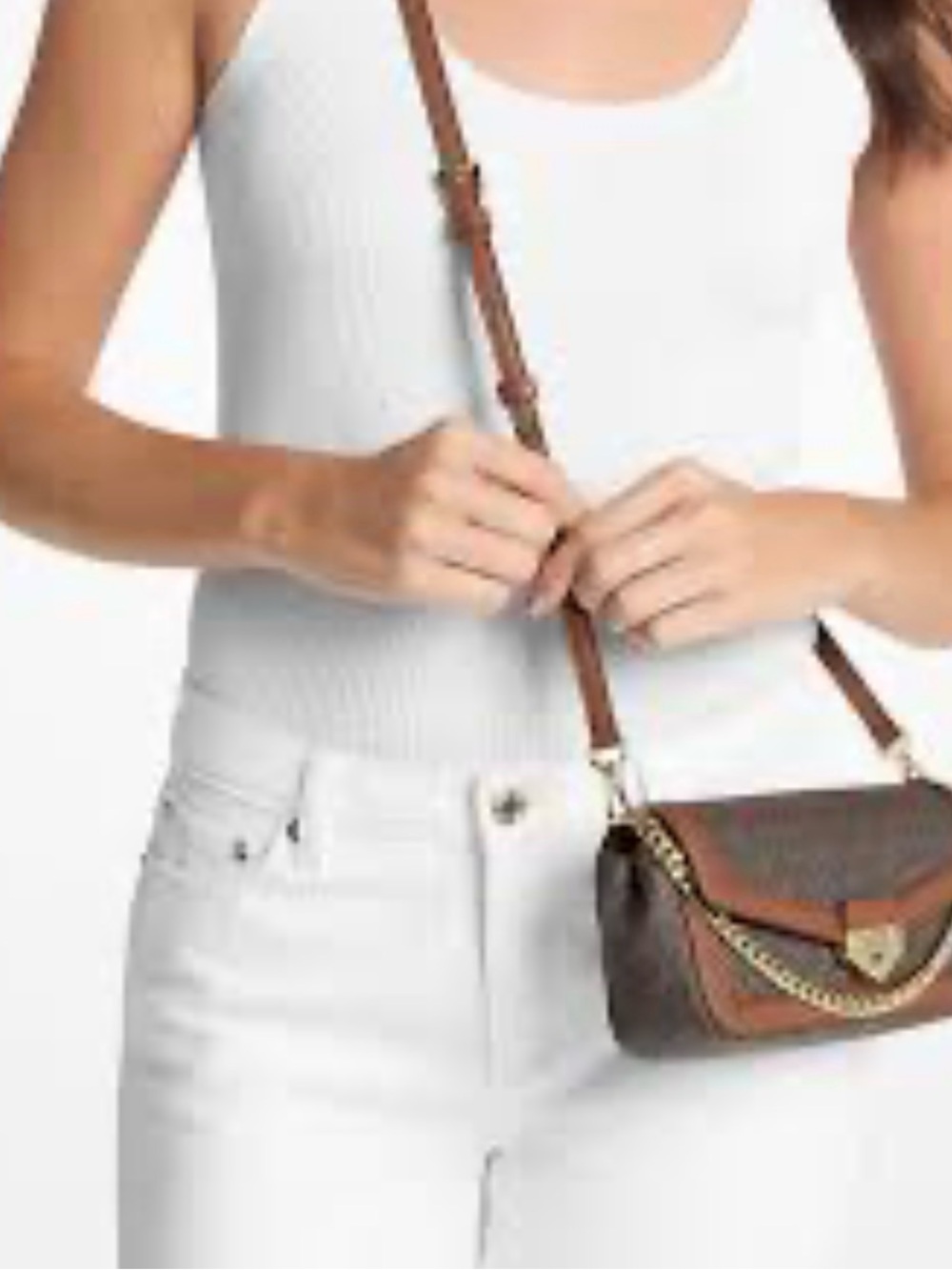 NWT Michael Kors Soho Fruit Printed Signature Logo Convertible Crossbody Brown - Picture 3 of 13